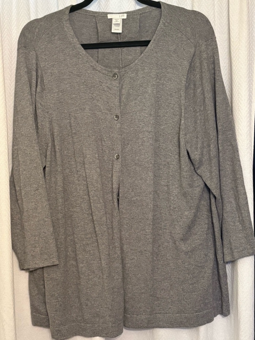 J. Jill Gray Button-Front Gray Cardigan
